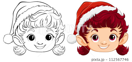 Cheerful Christmas Elf Illustration 112567746