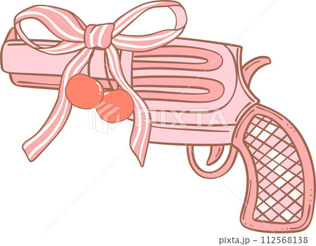 Coquette cowgirl with pink bow trendy element doodle hand drawing Coquette cowgirl with pink bow trendy element doodle hand drawing 112568138