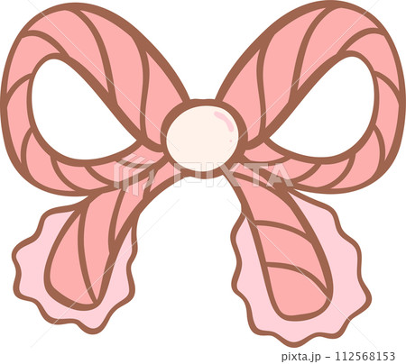 Coquette cowgirl with pink bow trendy element doodle hand drawing  112568153