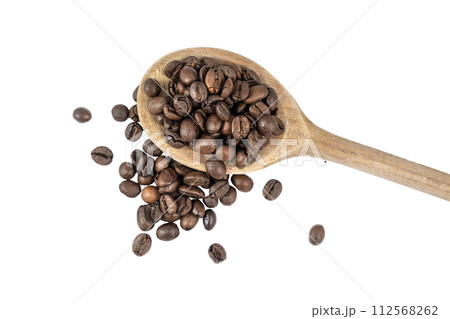 a small pile of coffee beans 112568262