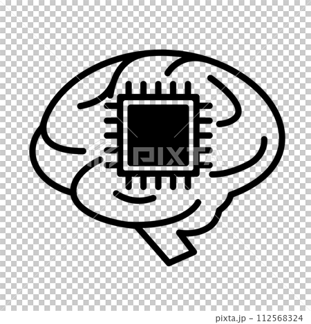AI(人工智慧)圖像圖示。大腦內部有半導體。 AI(人工智慧)圖像圖示。大腦內部有半導體。 112568324