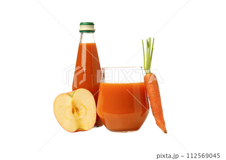PNG, carrot juice is poured into a glass, isolated on a white background. PNG, carrot juice is poured into a glass, isolated on a white background. 112569045