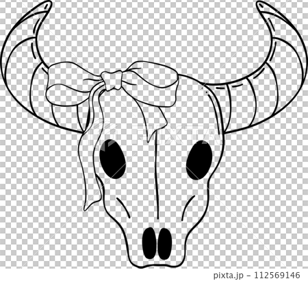 Coquette cowgirl outline with bow element doodle hand drawing Coquette cowgirl outline with bow element doodle hand drawing 112569146