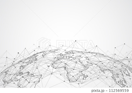 Global network connection. World map point and line composition concept of global business. Vector Illustration Global network connection. World map point and line composition concept of global business. Vector Illustration 112569559