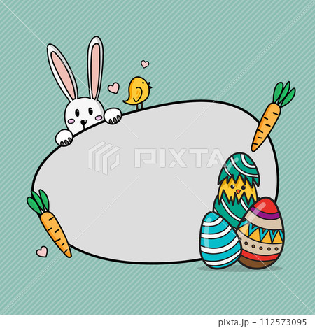 Happy Easter greeting card vector illustration 112573095