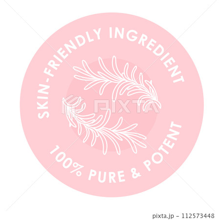 Pure and potent, skin friendly ingredient emblem Pure and potent, skin friendly ingredient emblem 112573448
