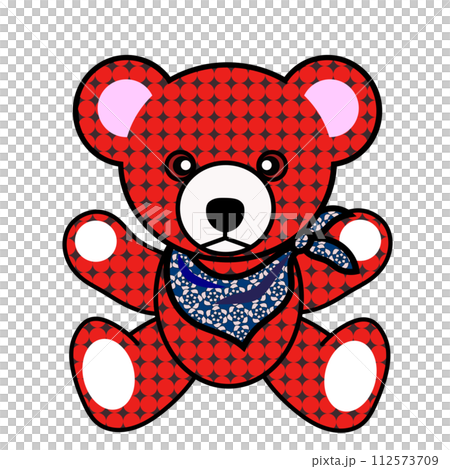 Illustration of a teddy bear wearing a scarf Illustration of a teddy bear wearing a scarf 112573709