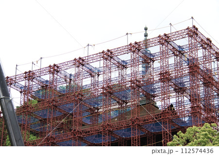 瑠璃光寺　山口県山口市観光　修繕工事中五重塔  japan yamaguchi  貴重　レア 112574436