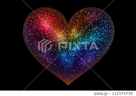 Heart glitter rainbow sparkle style 112574739