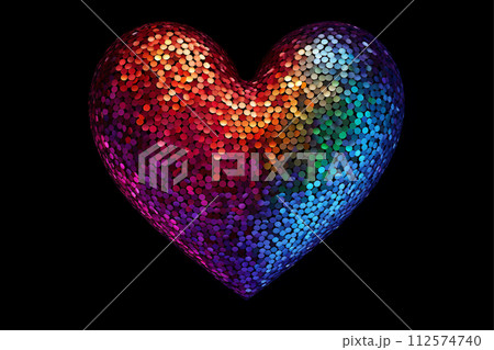 Heart glitter rainbow sparkle style 112574740