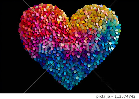 Heart glitter rainbow sparkle style 112574742