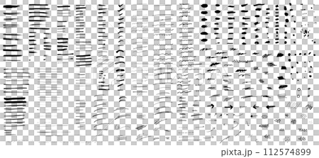 手描きの線素材セット 112574899