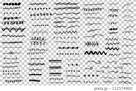 手描きの罫線セット 112574902