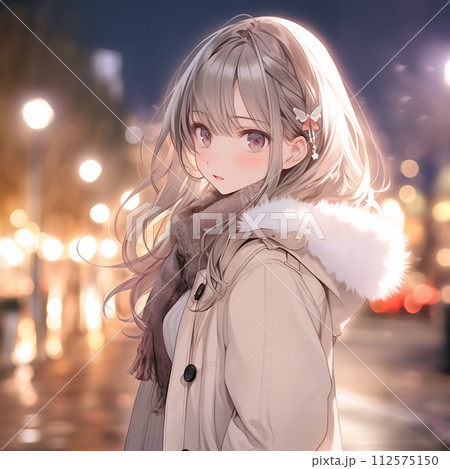 かわいい女子　イラスト 112575150