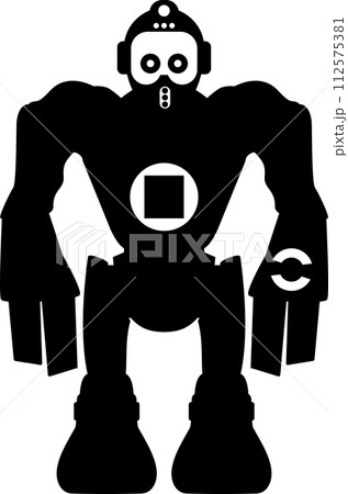 Illustration of Robot Icon in Flat Style. Illustration of Children Toy 112575381