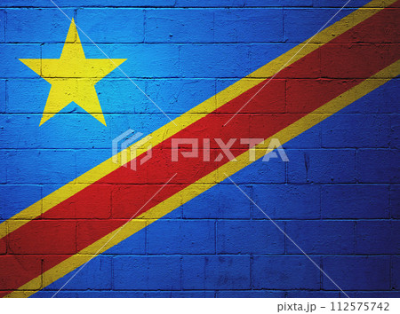 Flag of the Democratic Republic of the Congo painted on a wall Flag of the Democratic Republic of the Congo painted on a wall 112575742