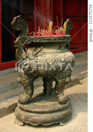 Incense burner at Ngoc Son Temple in Hanoi 112575758