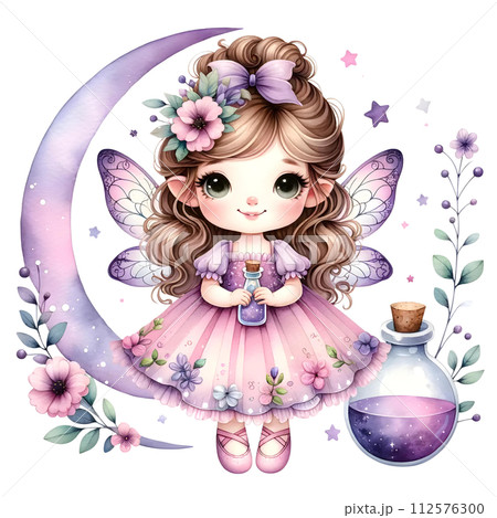 a cute fairy with a potion bottle 112576300