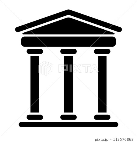 black vector bank icon on white background 112576868