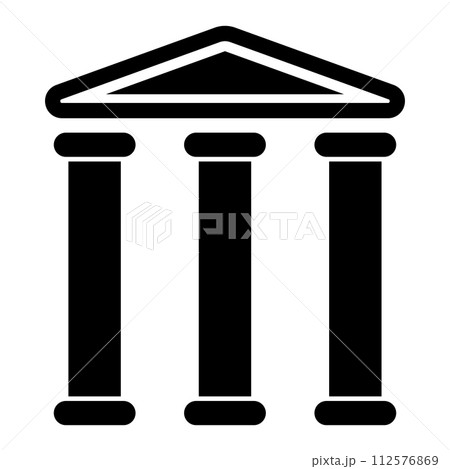 black vector bank icon on white background 112576869