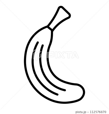 black vector banana icon on white background 112576870