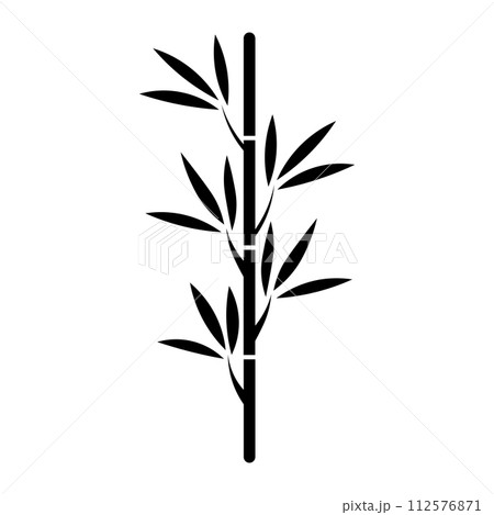 black vector bamboo icon on white background 112576871