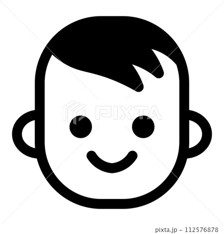 black vector kid icon on white background 112576878