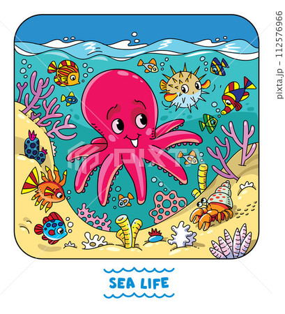 Sea theme Octopus in the ocean vector illustration Sea theme Octopus in the ocean vector illustration 112576966