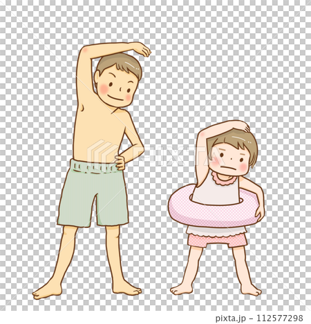 孩子游泳前熱身 112577298