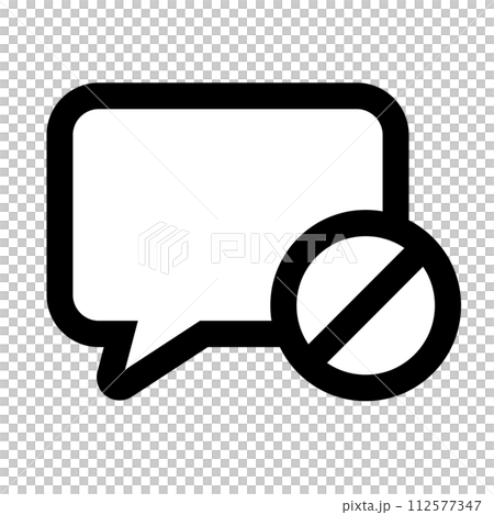 会話制限のアイコン。チャットのミュート。ベクター。 112577347