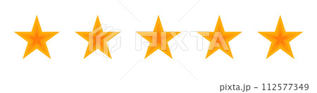 モダンなオレンジ色の五つ星のアイコン。ベクター。 モダンなオレンジ色の五つ星のアイコン。ベクター。 112577349
