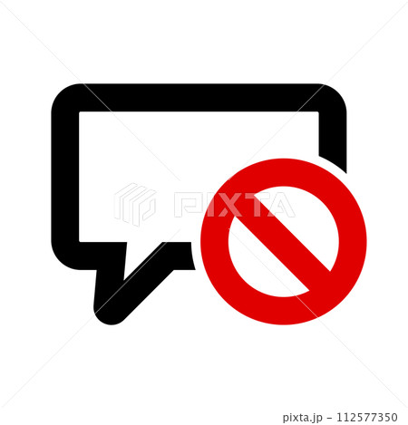 吹き出しのミュート アイコン 112577350