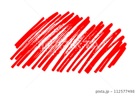 ペンで荒く塗りつぶす 赤 手描き ペンで荒く塗りつぶす 赤 手描き 112577498