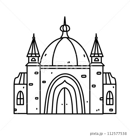 Mosque building isolated on white background. 112577538