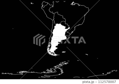 Argentina map america black background 112578007