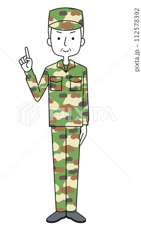 指差し 陸上自衛隊 迷彩服(男性) 指差し 陸上自衛隊 迷彩服(男性) 112578392