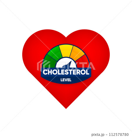 Cholesterol level meter with low and high fat...のイラスト素材 [112578780] - PIXTA