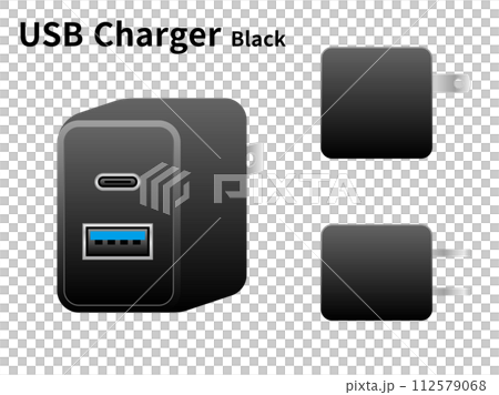 黒いUSB充電器 黒いUSB充電器 112579068