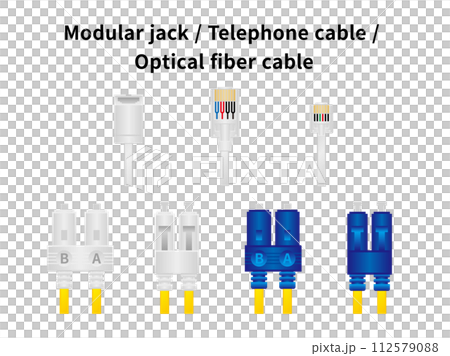 Modular jack, telephone cable, optical fiber cable 112579088
