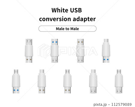 白いUSB変換アダプタ/オスtoオス 白いUSB変換アダプタ/オスtoオス 112579089