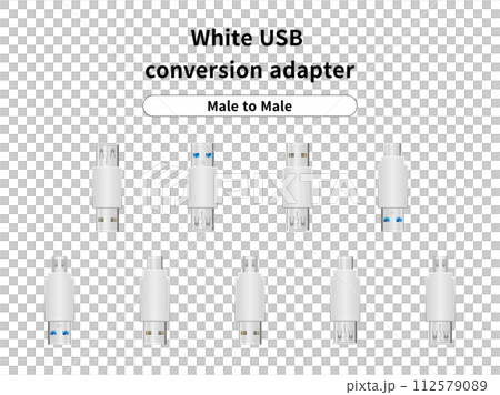 白いUSB変換アダプタ/オスtoオス 白いUSB変換アダプタ/オスtoオス 112579089