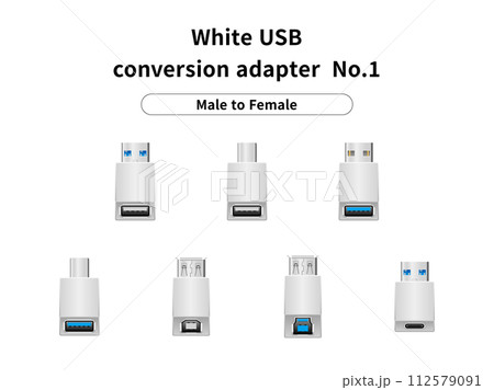 白いUSB変換アダプタ/オスtoメス No.1 112579091