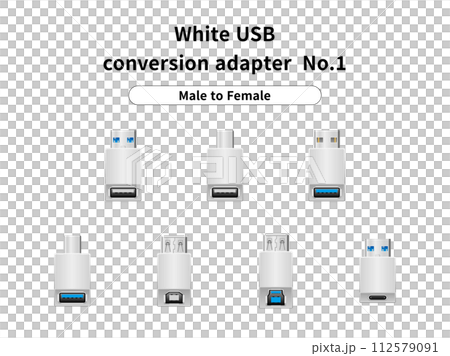 白いUSB変換アダプタ/オスtoメス No.1 112579091