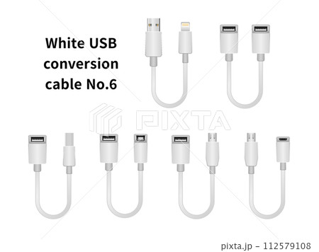 白いUSB変換ケーブル No.6 112579108