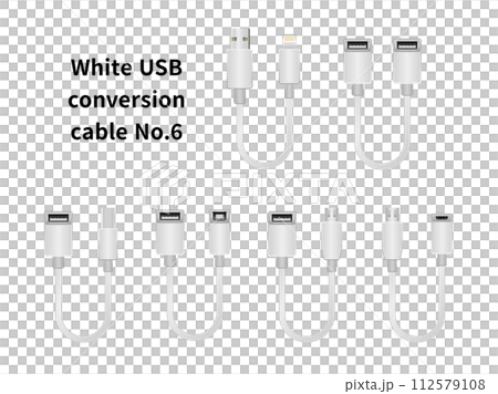白いUSB変換ケーブル No.6 112579108