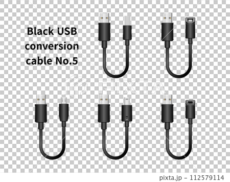 Black USB conversion cable No.5 112579114