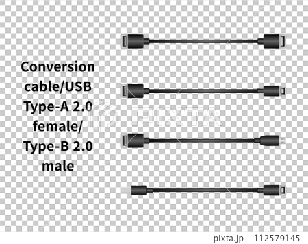変換ケーブル/USB Type-A 2.0 メス・Type-B 2.0 オス 112579145