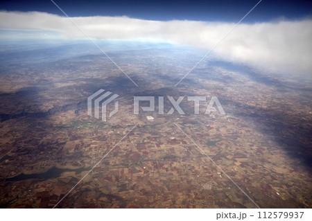 Guadalajara mexico aerial view from aircraft with huge grand canyon 112579937