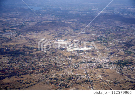 central mexico aerial view from airplane central mexico aerial view from airplane 112579966