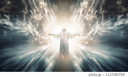 Spiritual symbol: Dynamic image of resurrection power.AI Generated 112580704